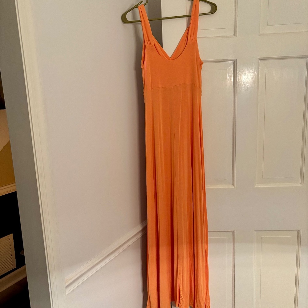 New York & Company Orange Maxi Goddess Dress - Size Medium - Picture 3 of 5